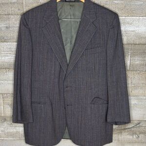 Daks London vintage 100 % pure new wool Gray Men's blazer sport Jacket pinstripe